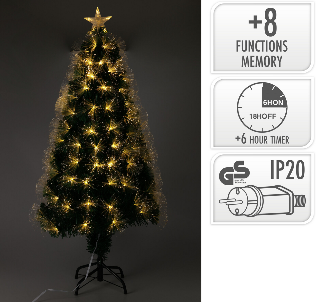 Vánoční strom LED 120 cm žlutý 1 ks