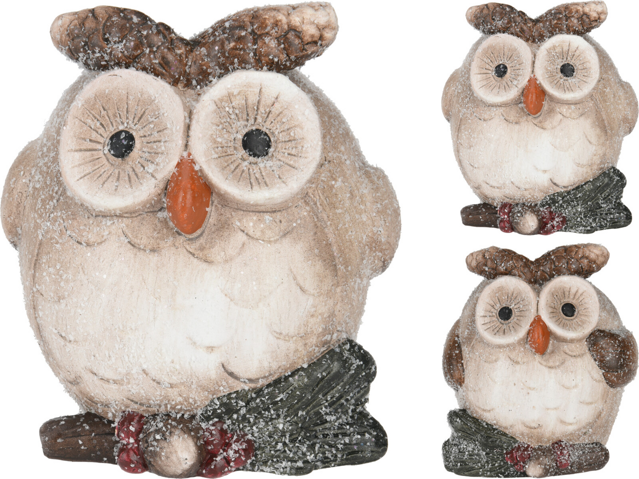 Sova se třpytkami 13 cm 2ASS 1 ks