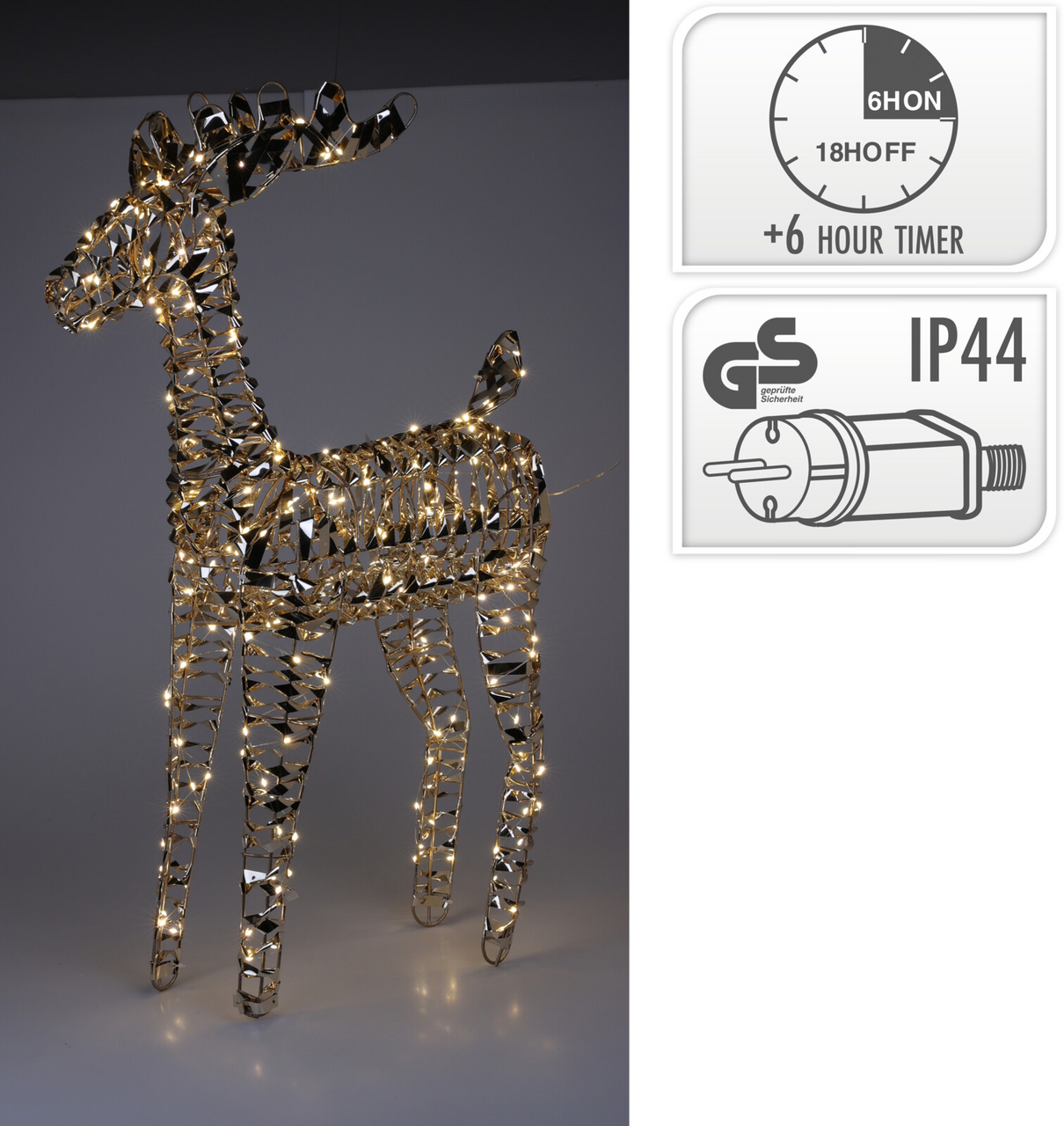 Sob 80 cm s mikro LED zlatý 1 ks