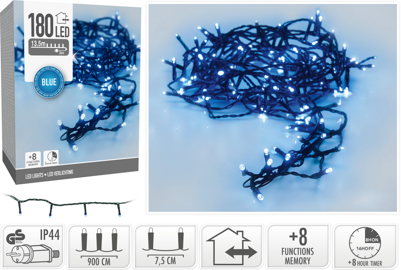 LED Řetěz 120LED modrá 1 ks