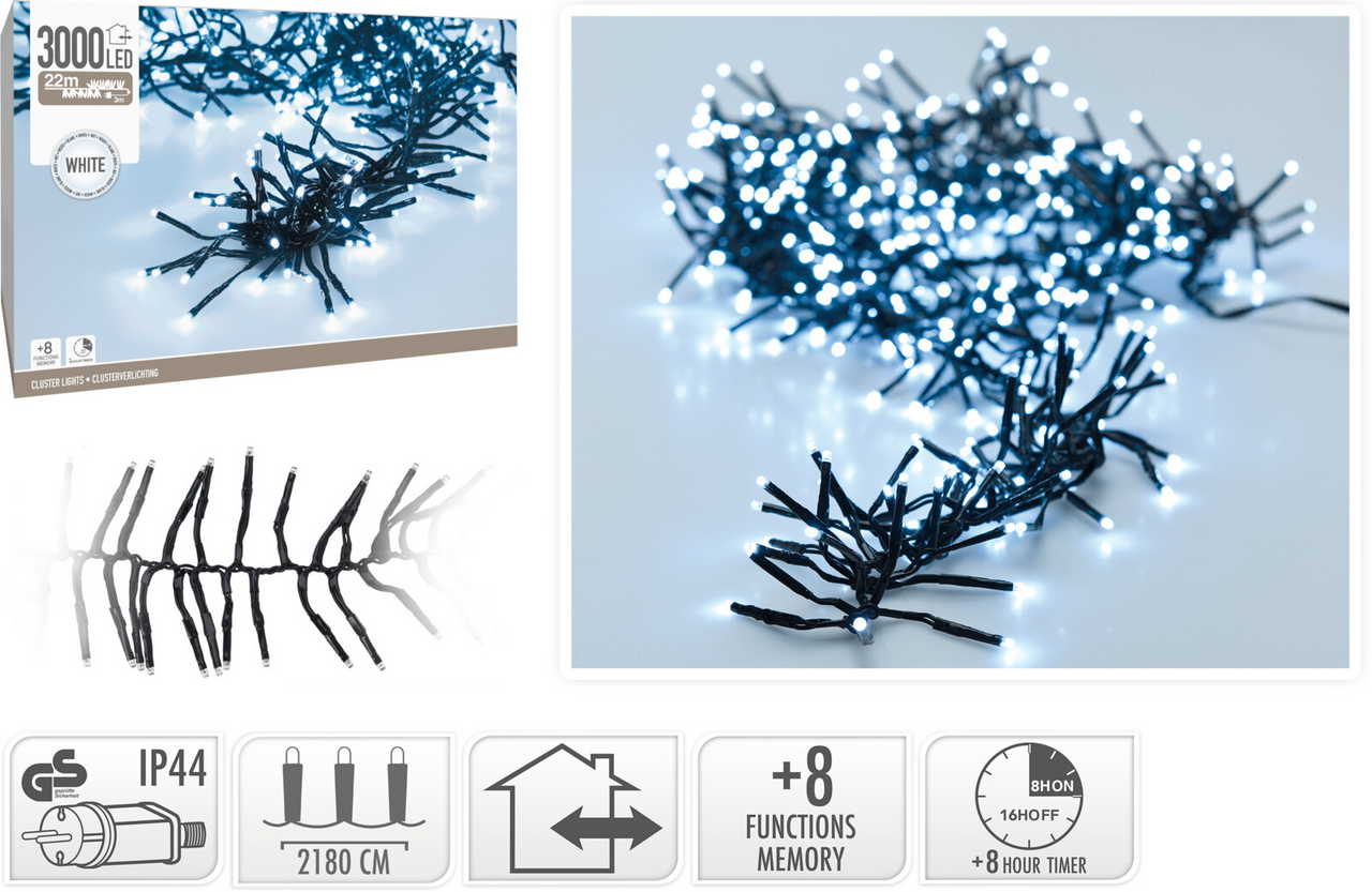 LED Řetěz 3000LED bílá 1 ks