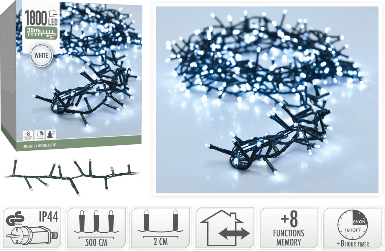 LED Řetěz 1920LED bílá 1 ks
