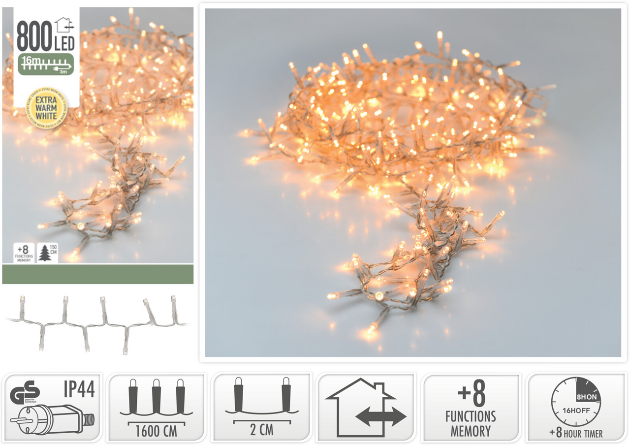 LED Řetěz 800LED žlutá 1 ks