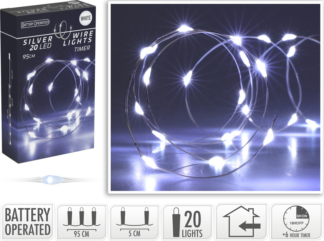 LED Drátek 20LED bílá 1 ks