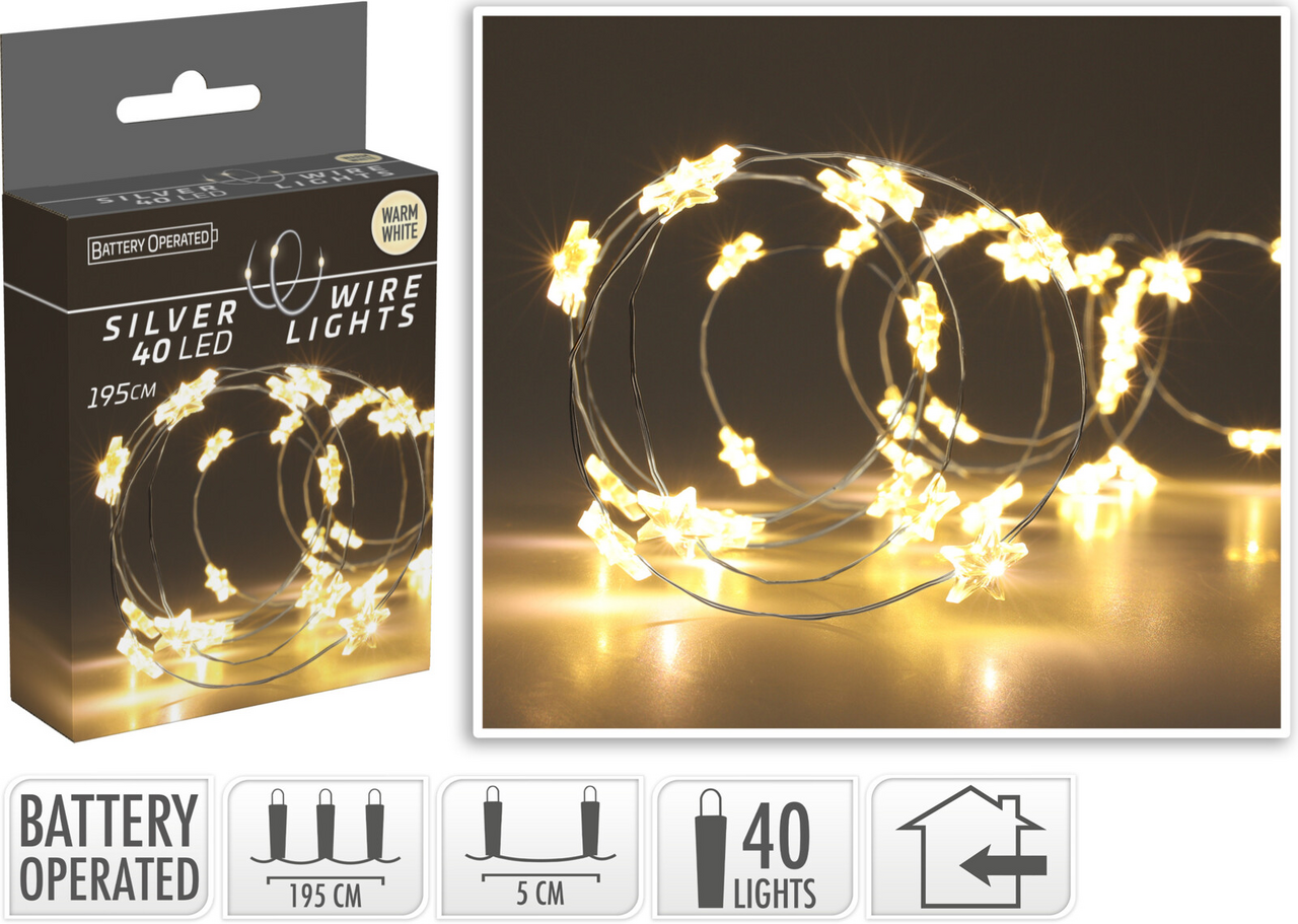 LED Drátek 40LED žlutá 1 ks