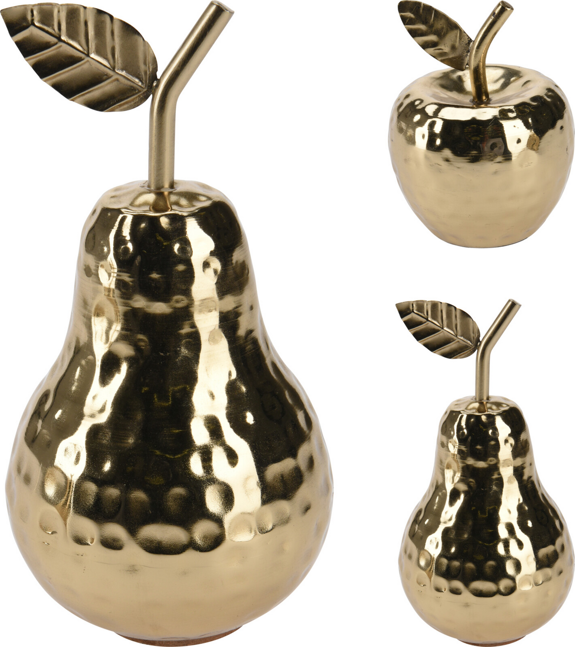 Jablko / hruška 17 cm zlatá 1 ks