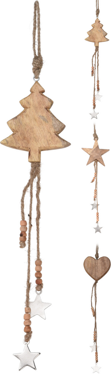 Dřevěná závěsná dekorace 50 cm 1 ks