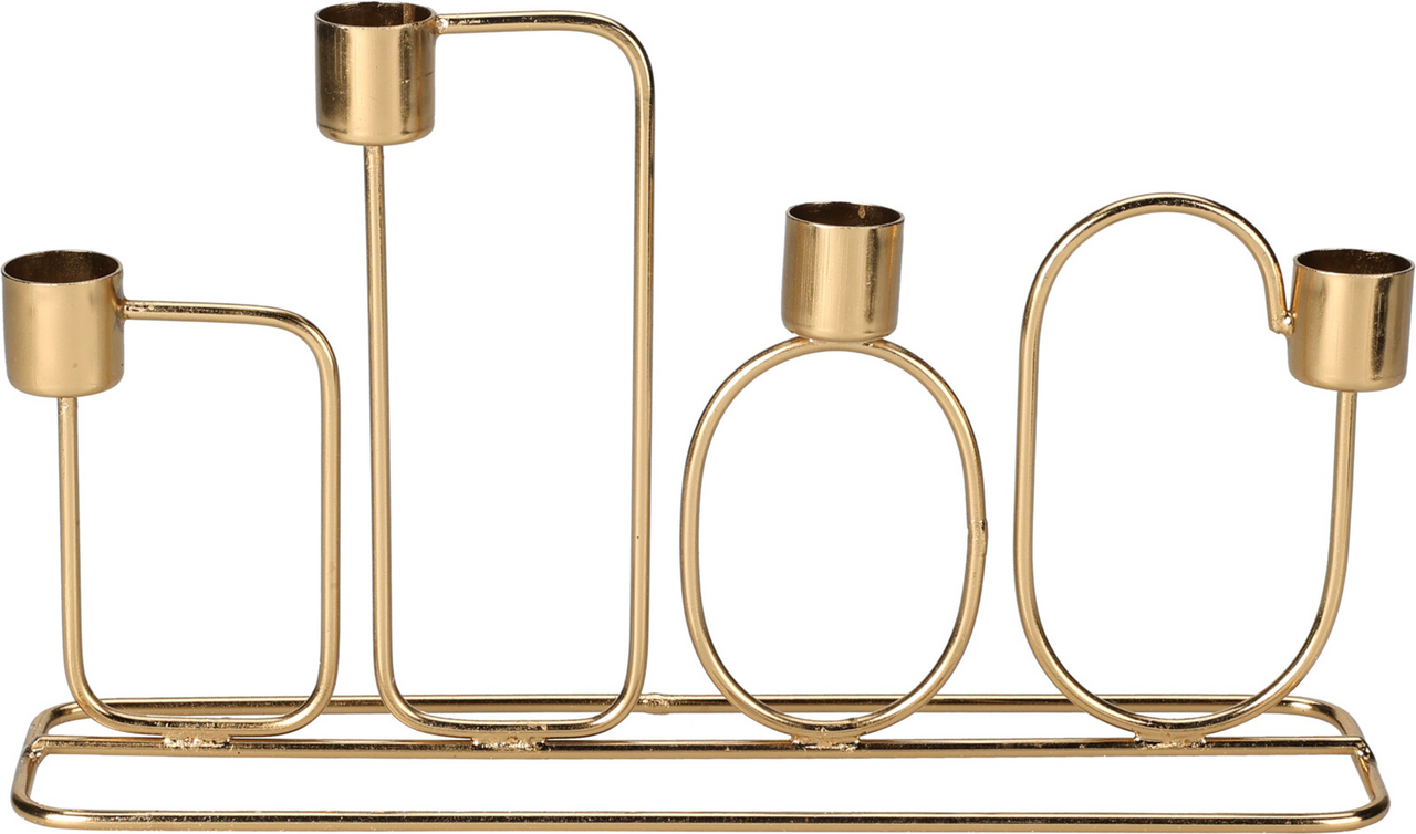 Svícen 27 x 15 cm zlatý 1 ks