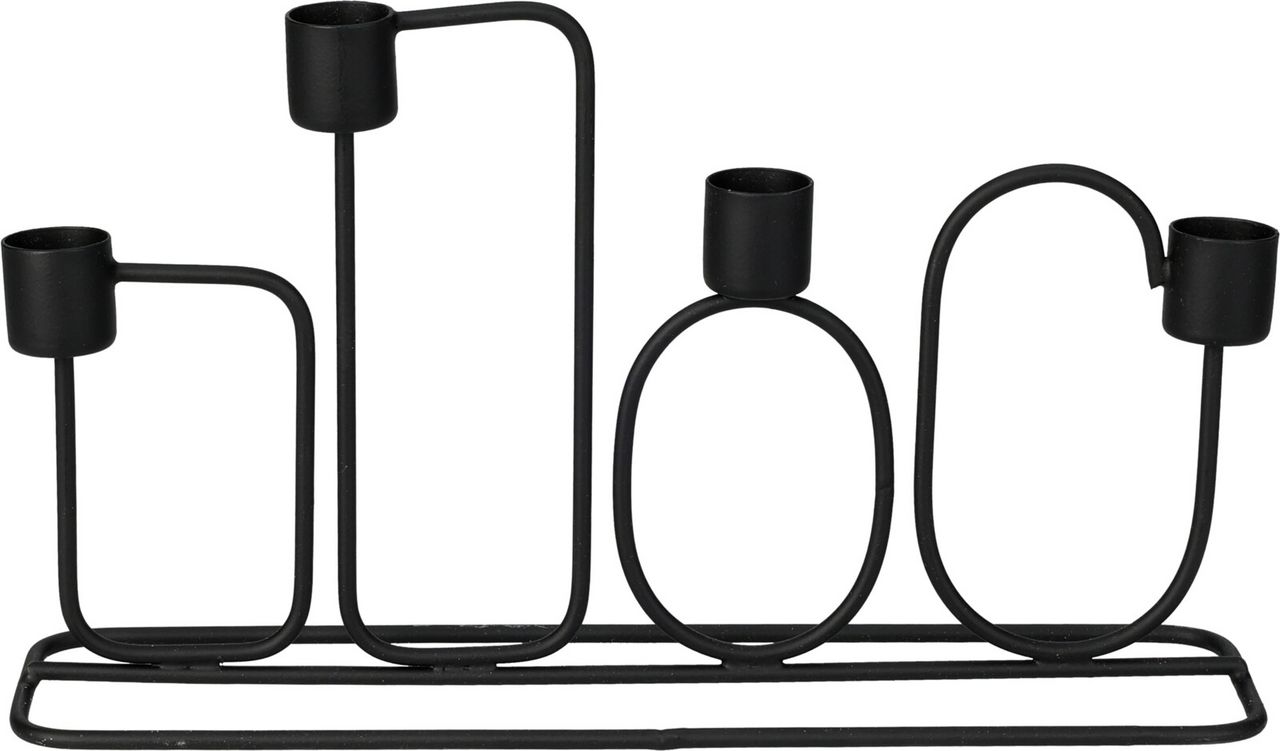 Svícen černý 27 x 15 cm 1 ks