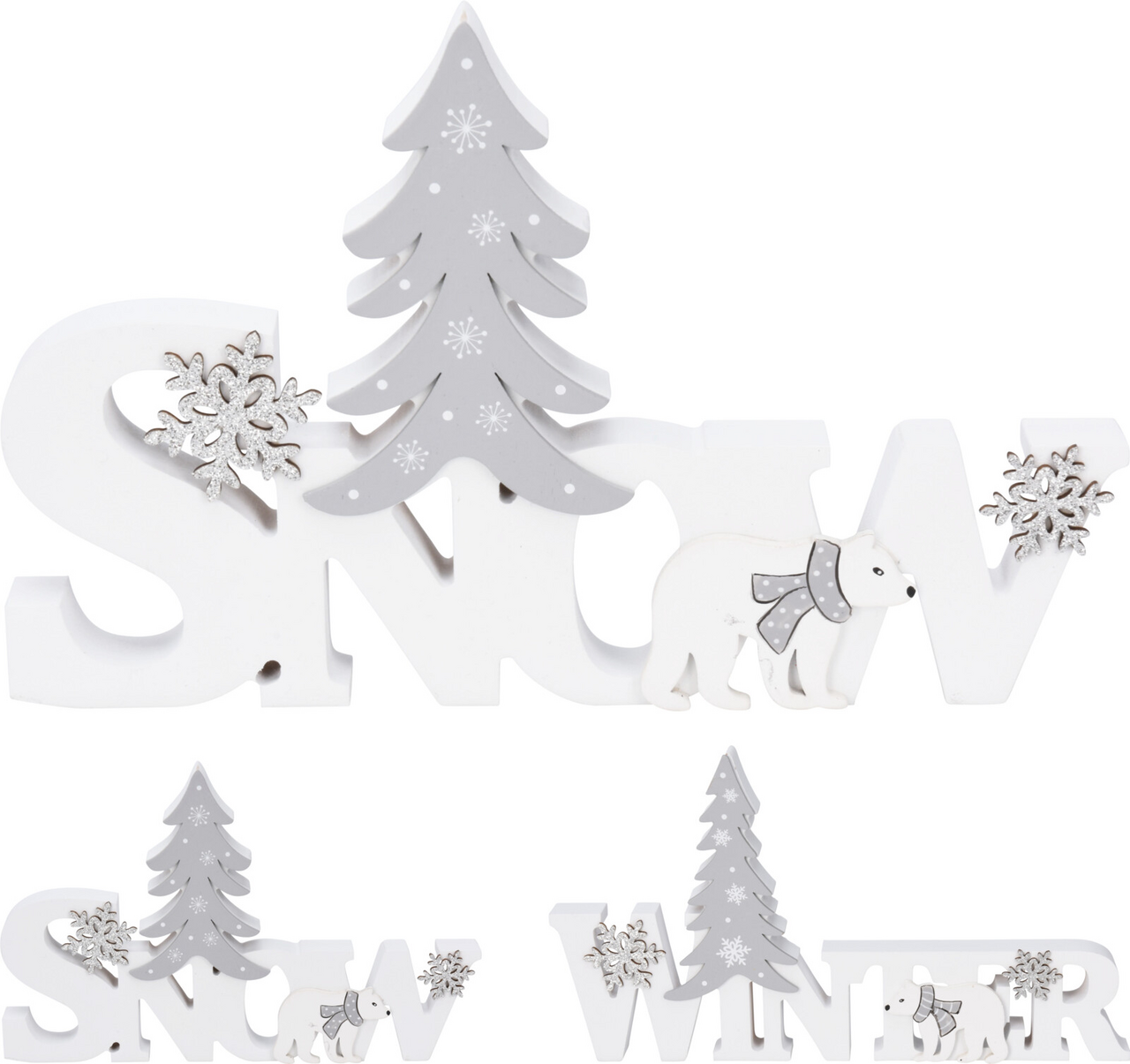 Dekorace textová 30 cm bílá 1 ks