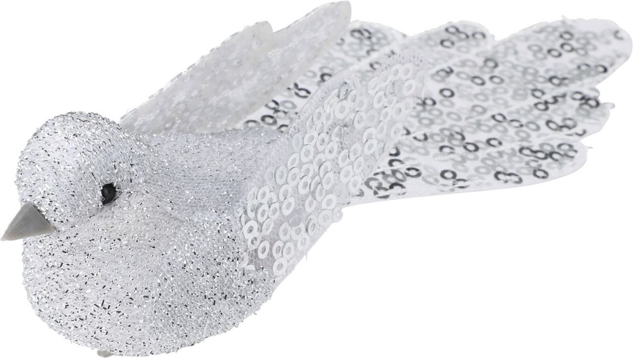 Ptáček klip 15 cm bílý set 2 ks