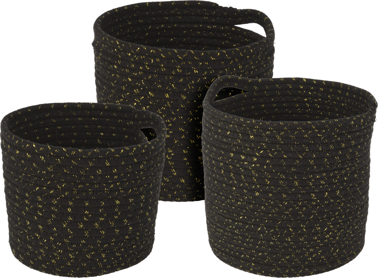 Koš bavlněný černý set 3 ks