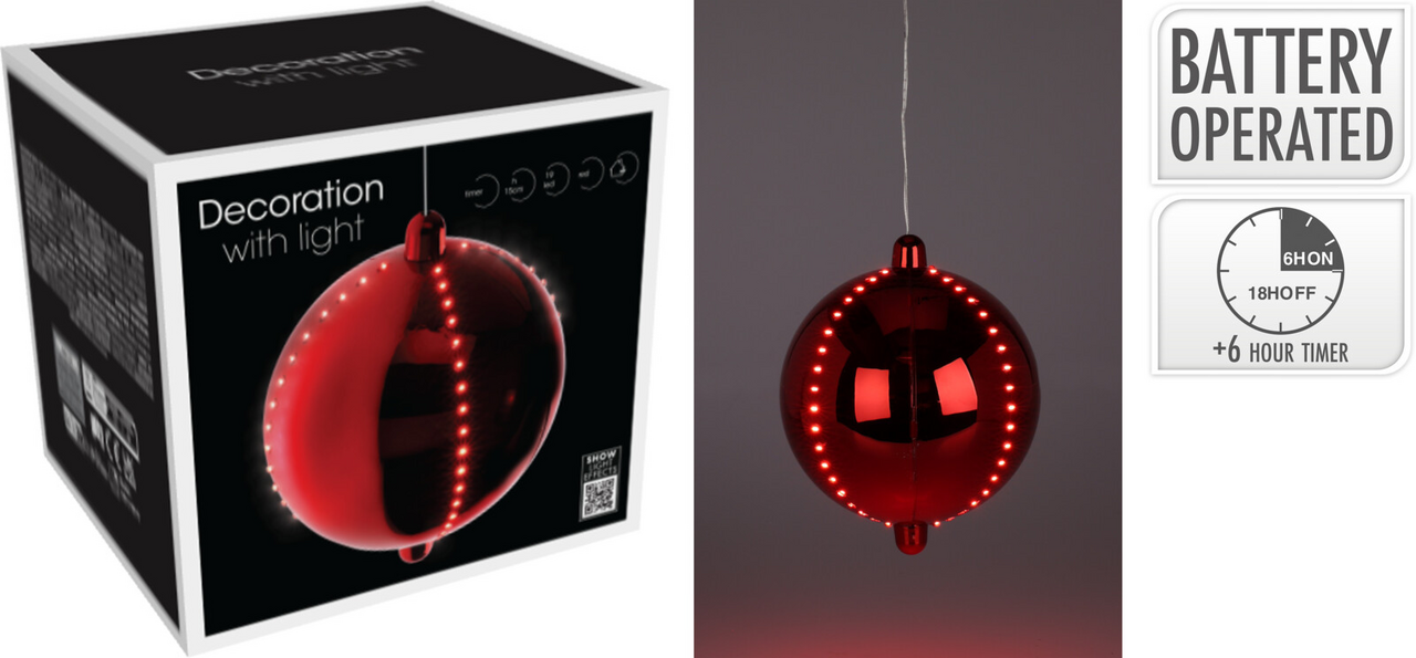 LED Koule 15 cm červená 1 ks