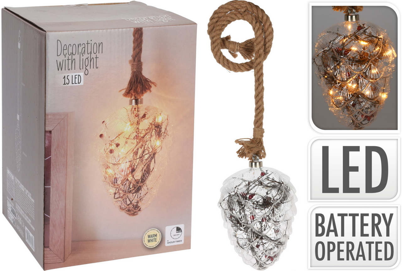 LED Šiška na provazu 21 cm 1 ks