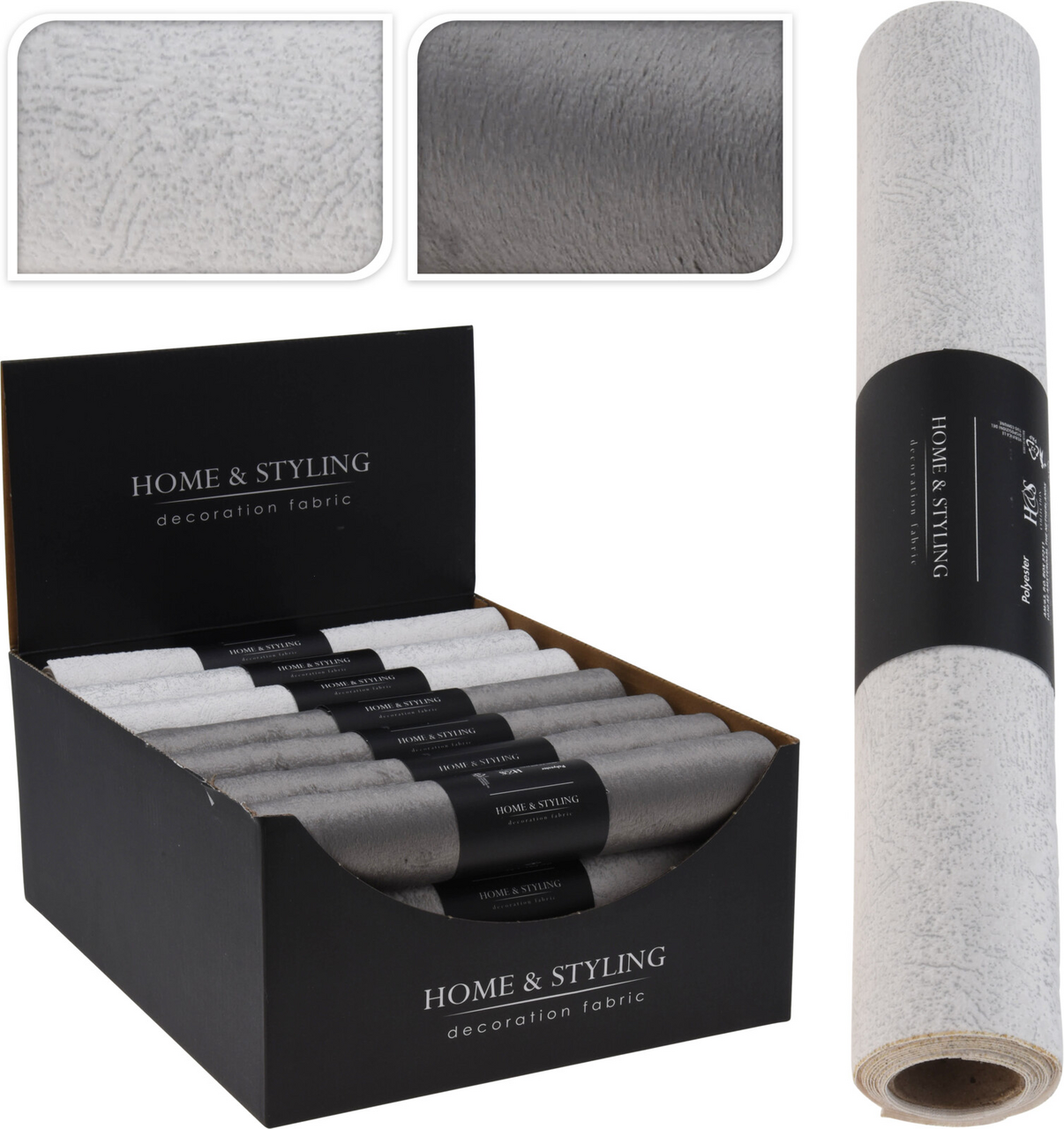 Látka dekorační 28 x 150 cm šedá 1 ks