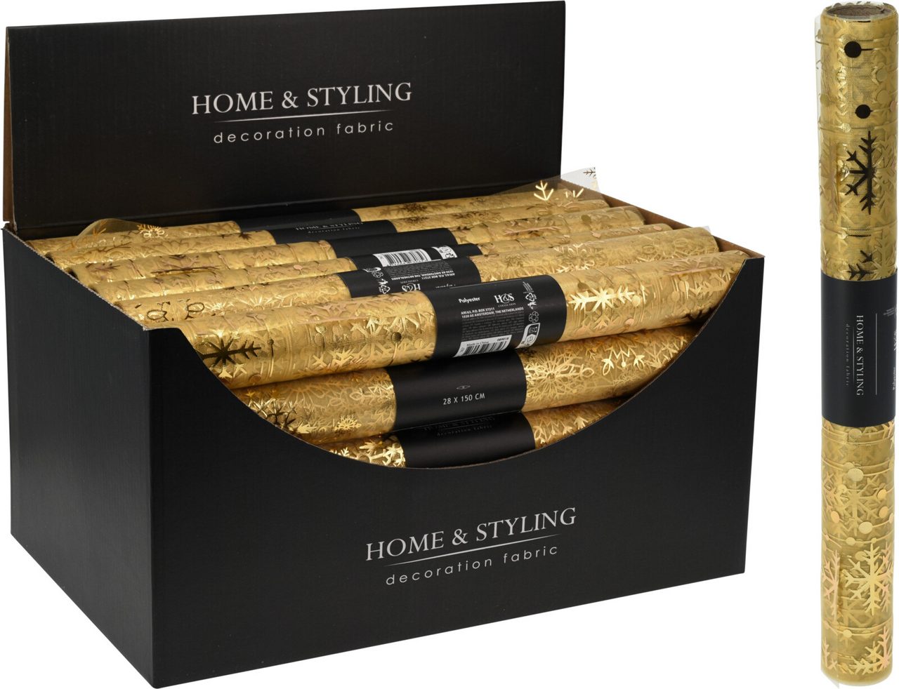 Látka dekorační 36,5 x 200 cm zlatá 1 ks