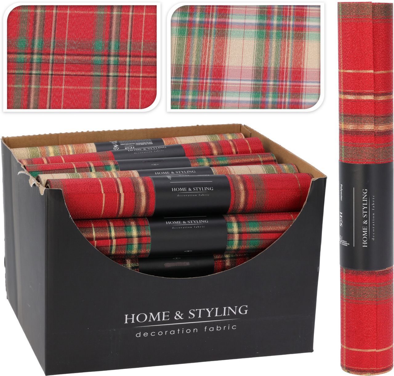 Látka dekorační 28 x 250 cm káro 1 ks