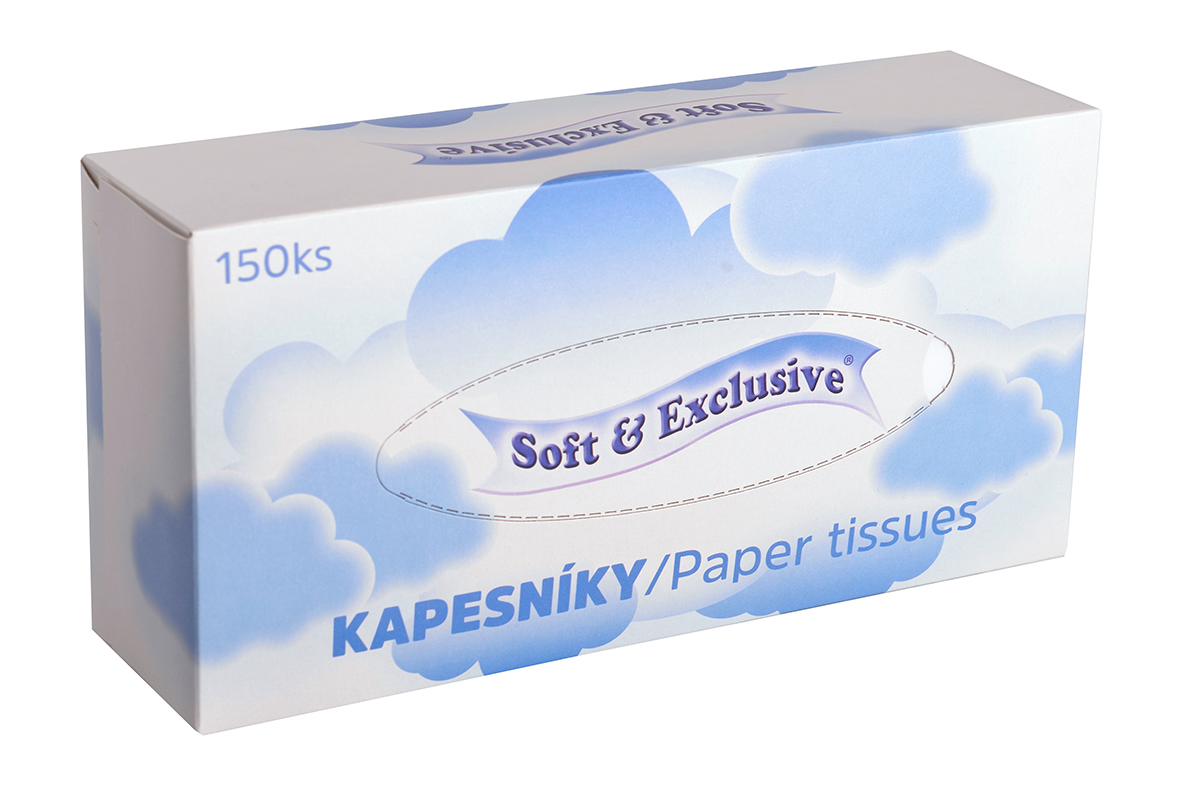 Kapesníky papírové Soft 2vrstvé 3 x (3 x 150 ks)