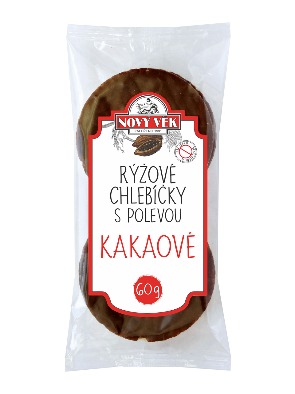 RACIO Nový Věk Rýžové chlebíčky kakao 60 g