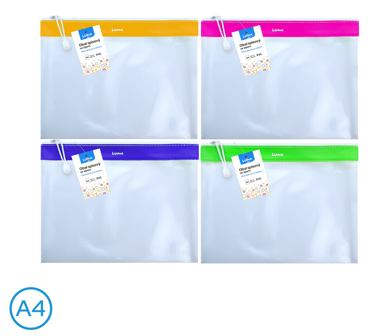 LUMA Obal spis se zipem síťovaný A4 1 ks