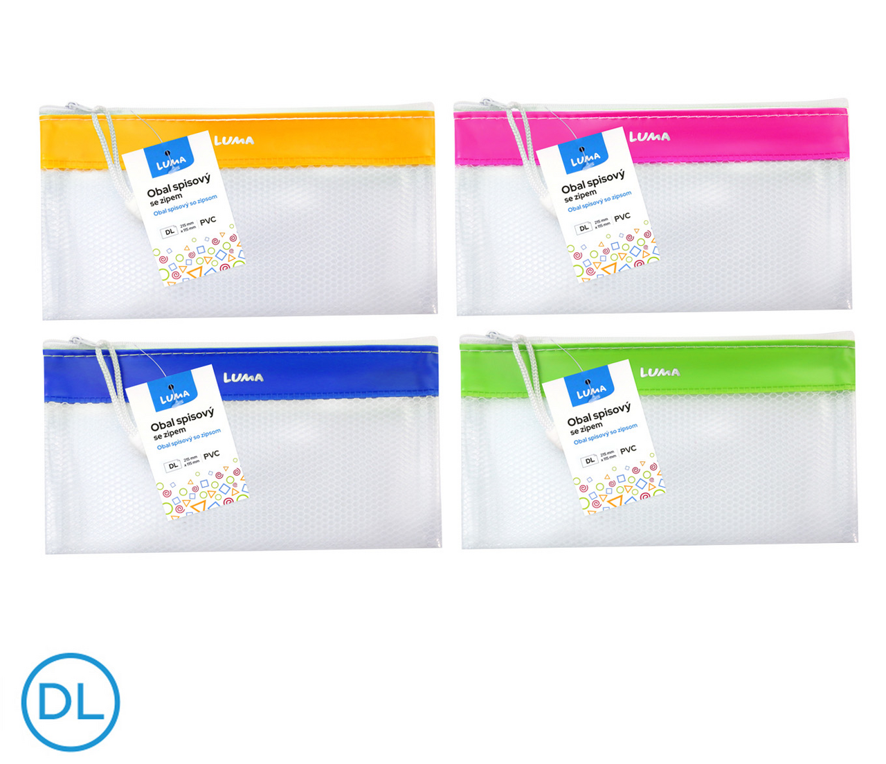 LUMA Obal spis se zipem síťovaný DL 1 ks