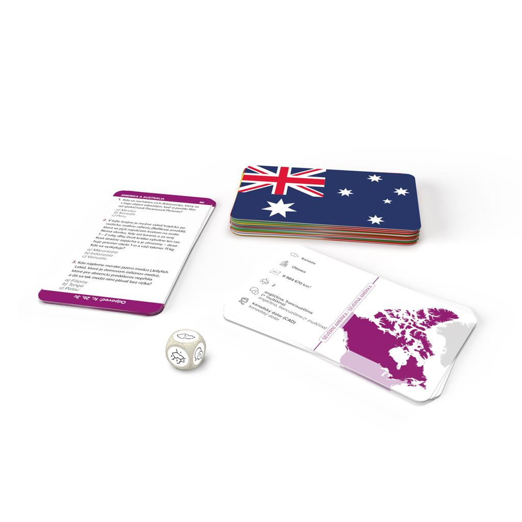 Poznej vlajky Amerika a Austrálie cestovní hra 1 ks