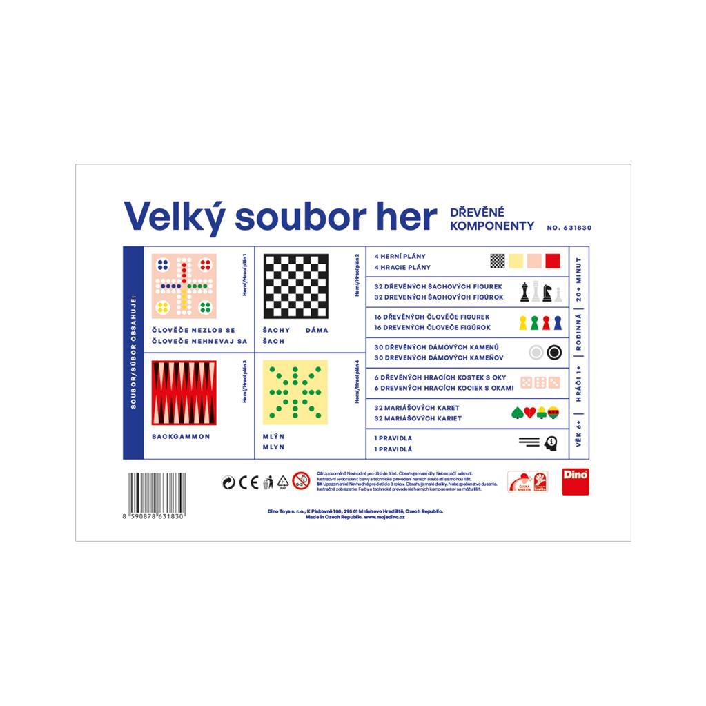 Vělký soubor her dřevěný komplet 1 ks