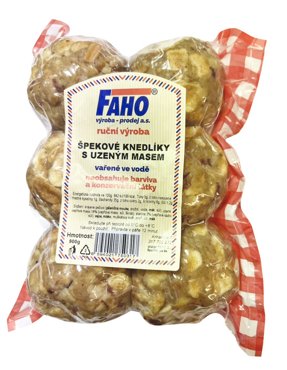 FAHO Špekové knedlíky s uzeným 900 g