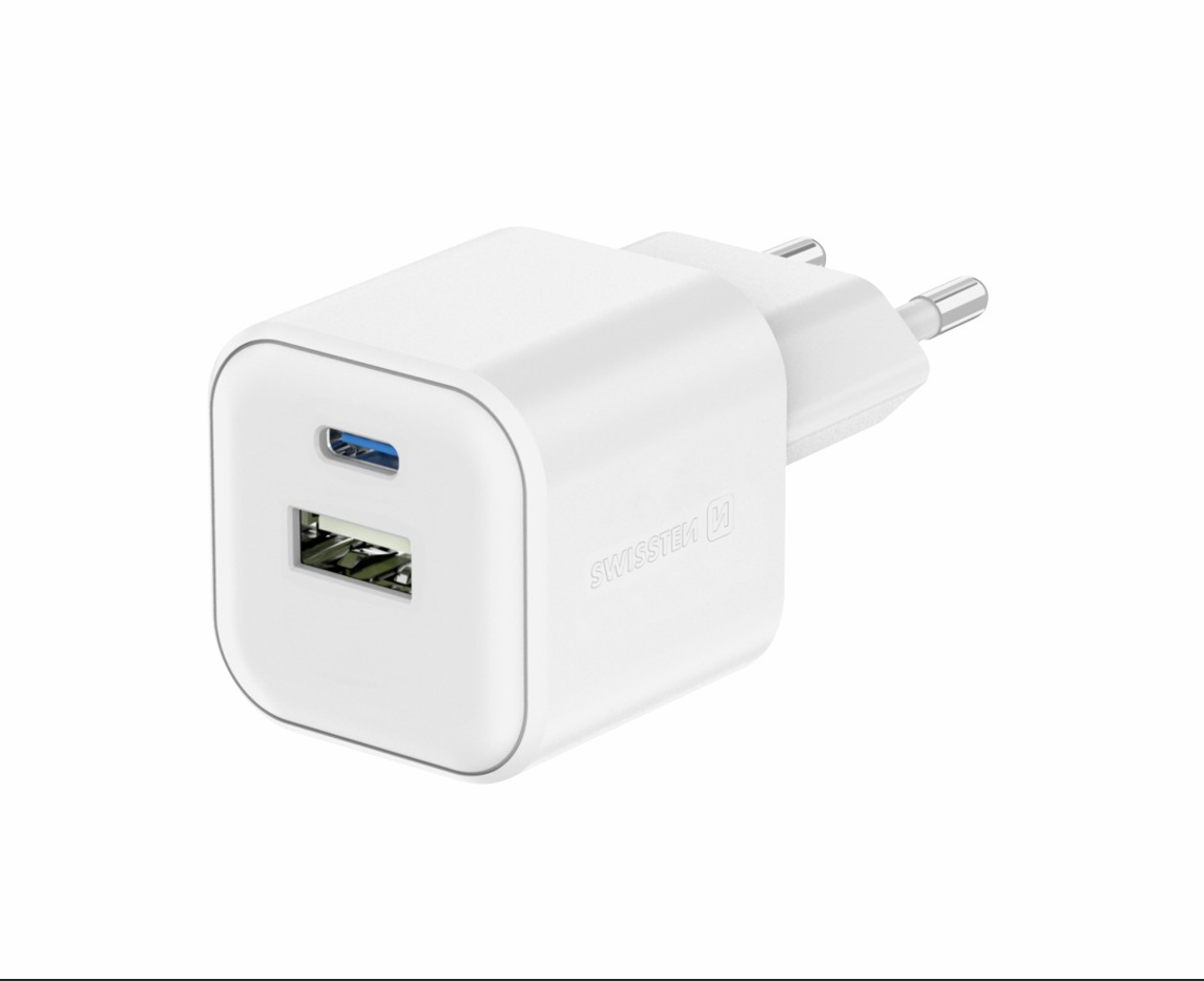 SWISSTEN Síťový adaptér USB-C + USB-A 1 ks
