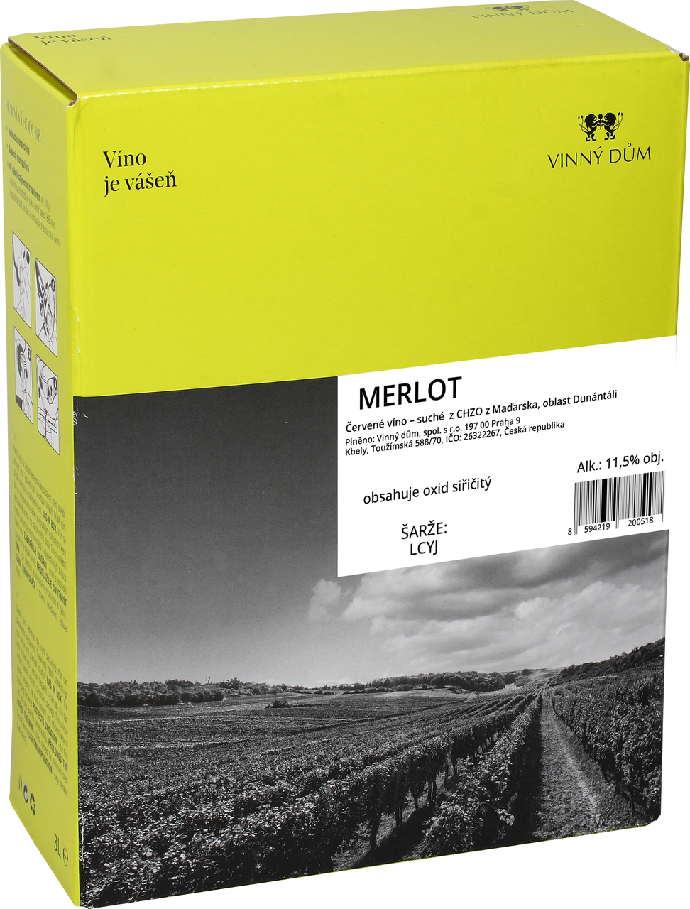 VINNÝ DŮM Bzenec Merlot 3 l BiB
