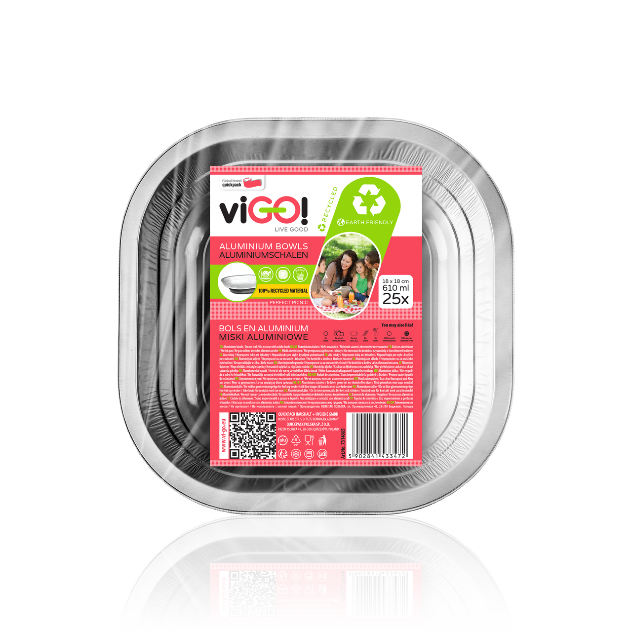 viGO! Miska alu 18 cm 25 ks