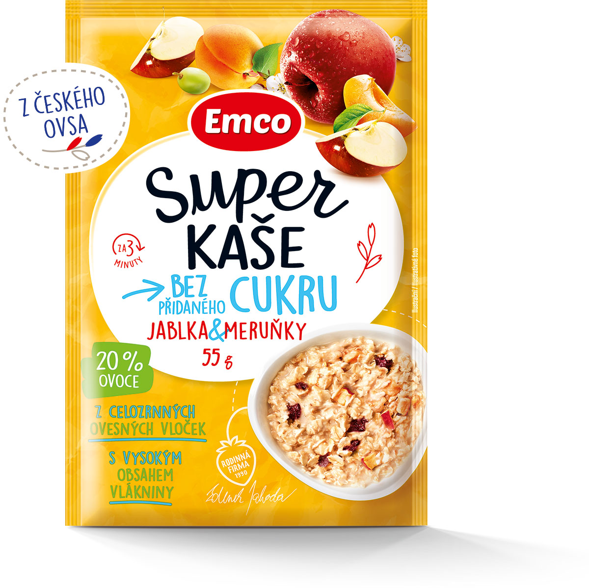 Emco Super Kaše jablko meruňka 55 g