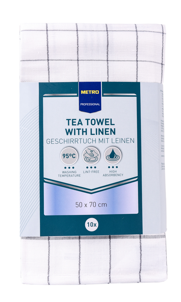 METRO PROFESSIONAL Utěrka 50 x 70 cm bílá/ šedá 10 ks