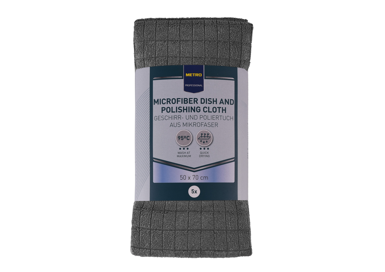 METRO PROFESSIONAL Utěrka šedá 5 ks