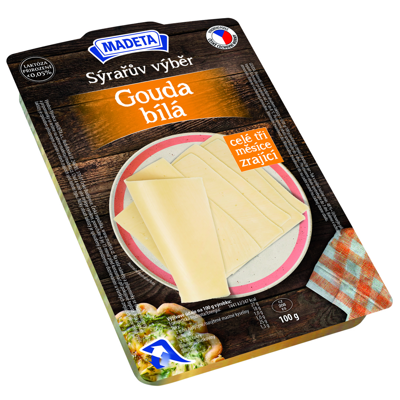 MADETA Sýrařův výběr Gouda 48 % plátky chlaz. 18 x 100 g