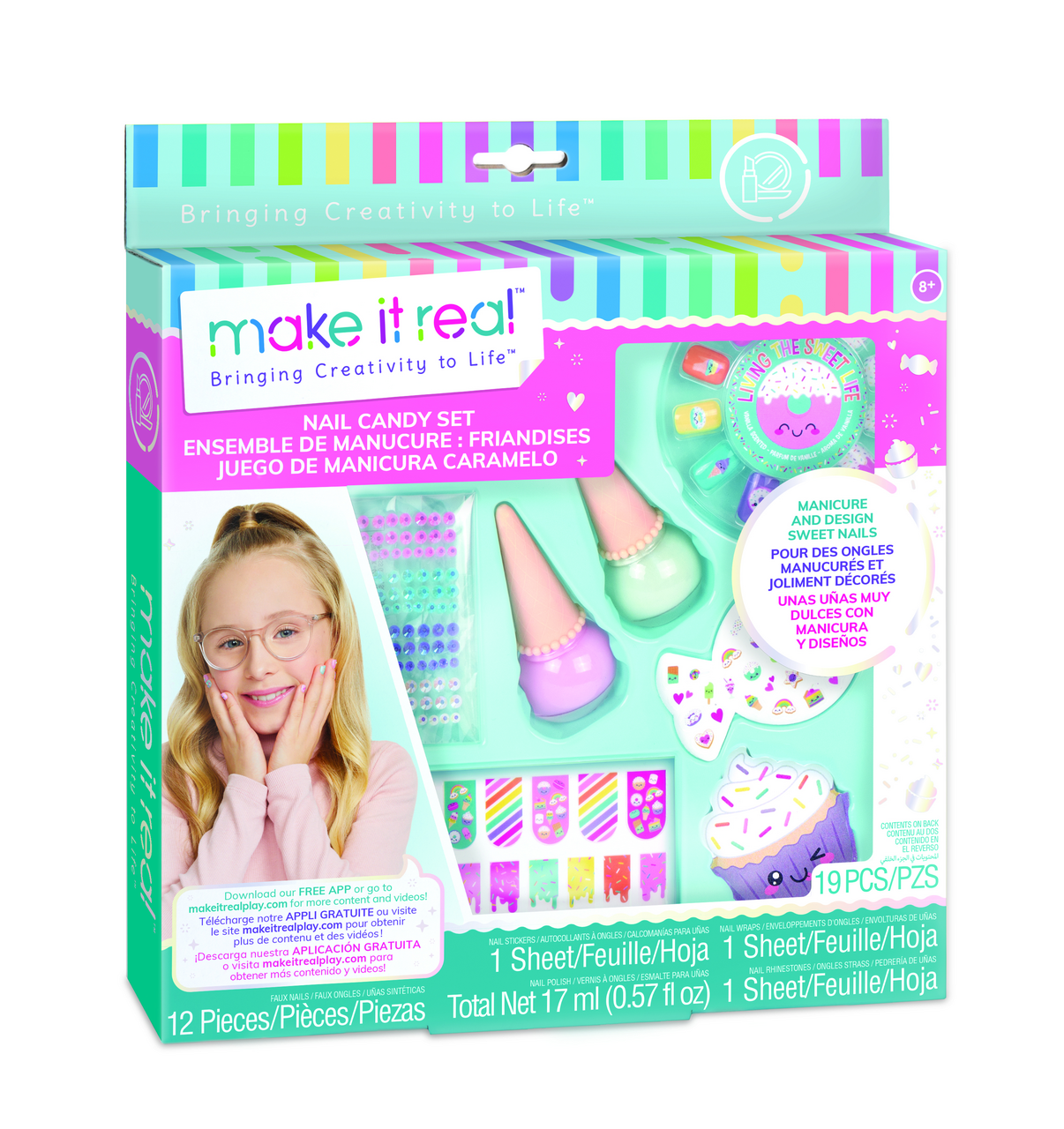 Laky na nehty zdobení candy 1 ks