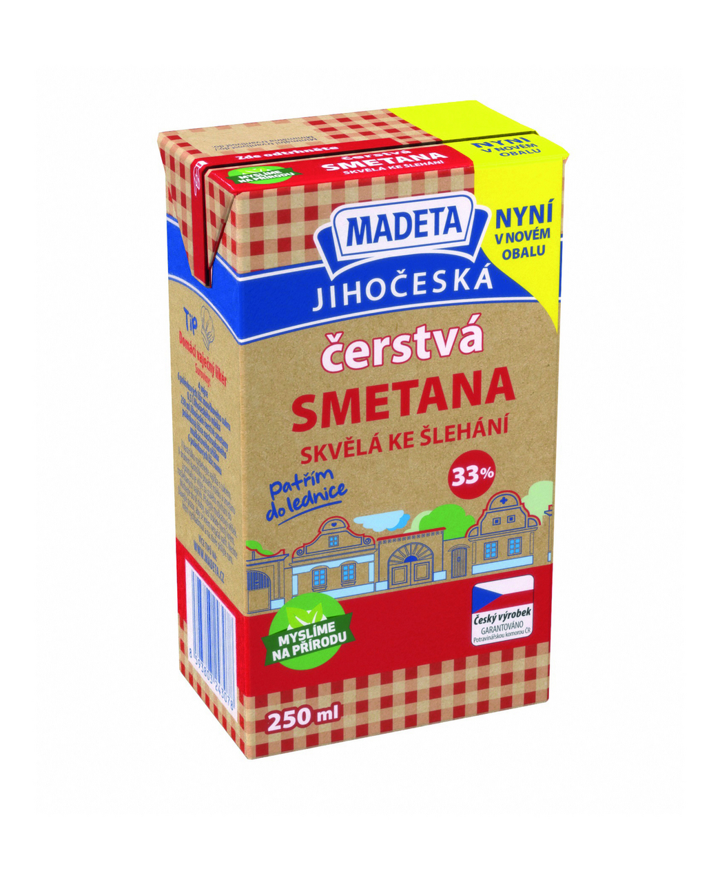 MADETA Jihočeská čerstvá smetana 33 % 27 x 250 ml