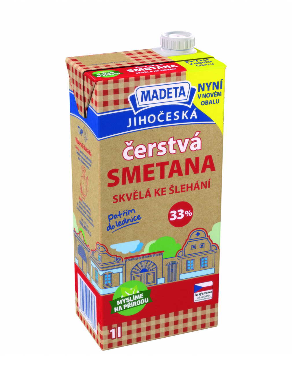 MADETA Jihočeská čerstvá smetana 33 % 12 x 1 l
