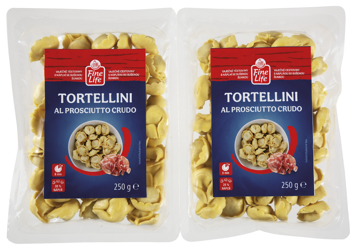 Fine Life Tortellini se šunkou chlaz. 2 x 250 g