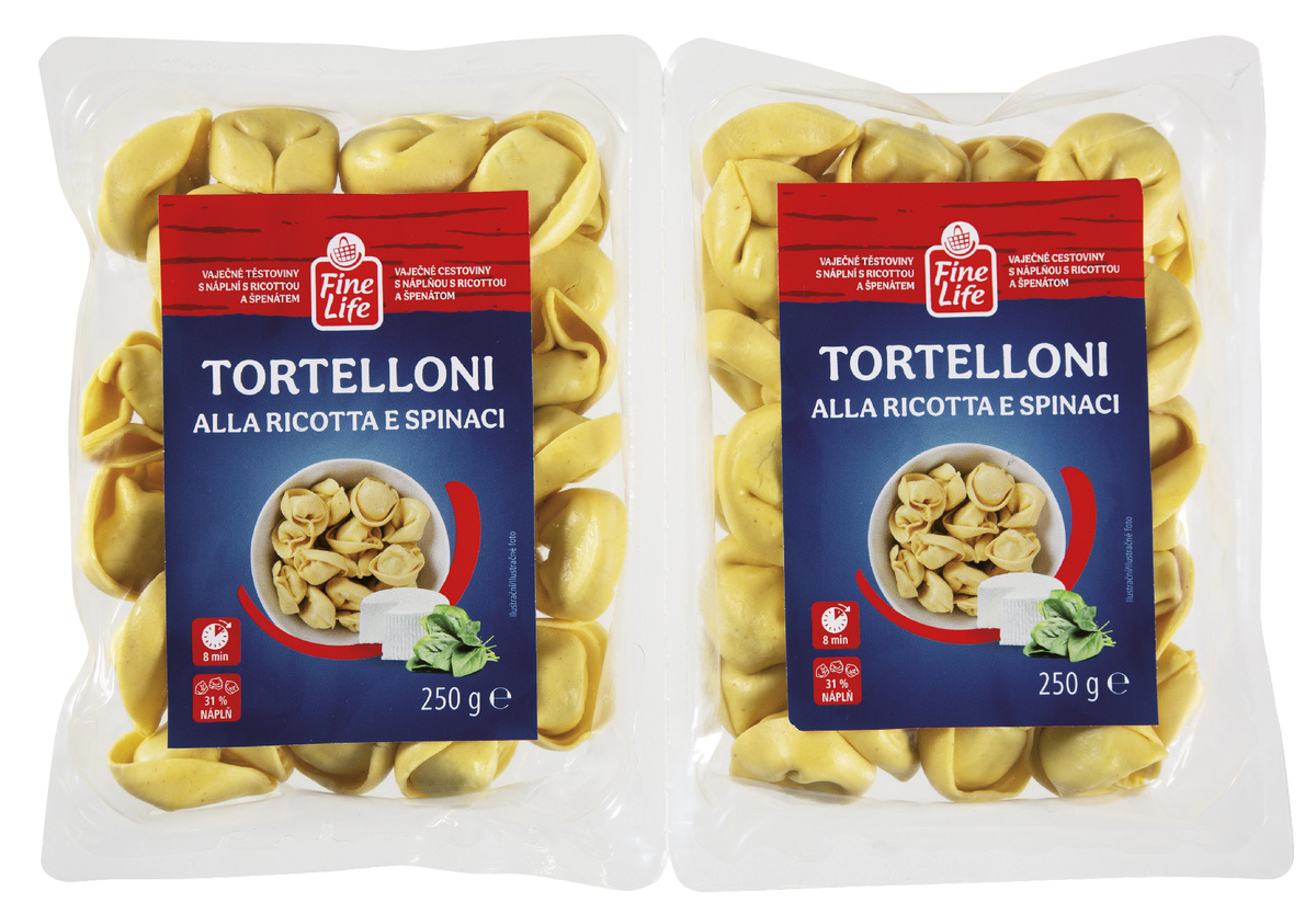 Fine Life Tortelloni s ricottou a špenátem chlaz. 2 x 250 g
