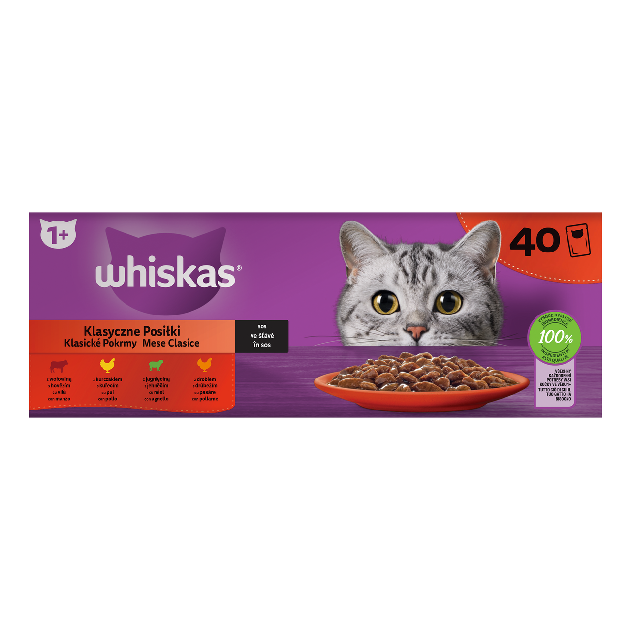 whiskas Klasik ve šťávě kapsička pro kočky 40 x 85 g