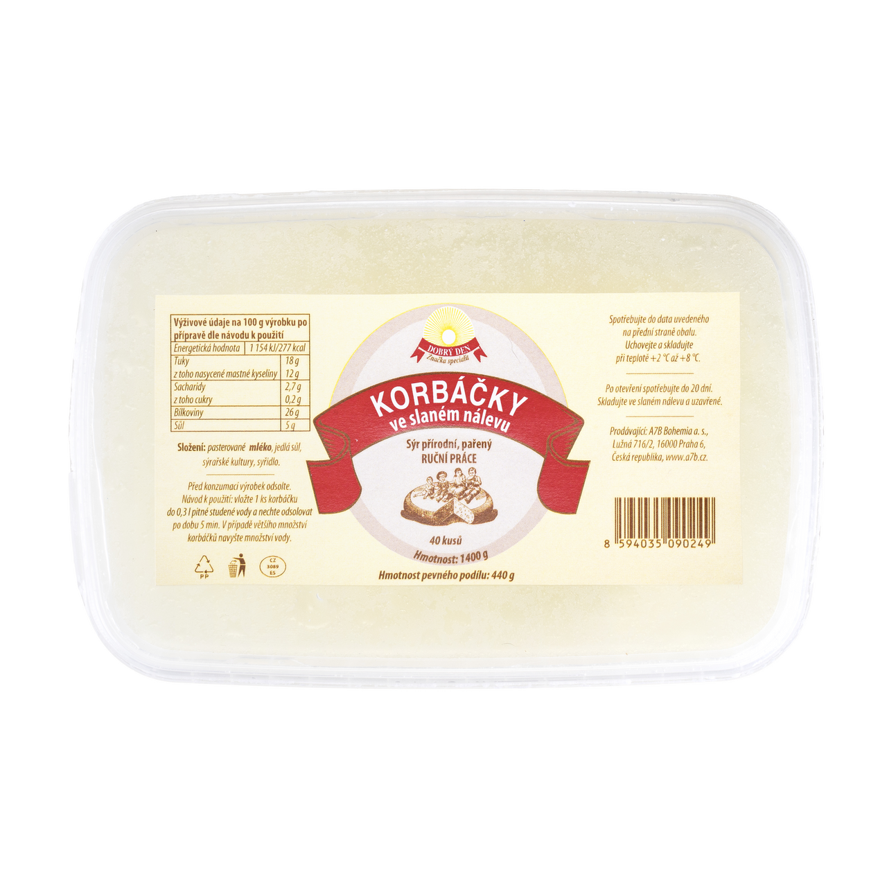 Korbáčky ve slaném nálevu (40 ks) chlaz. 1400 g