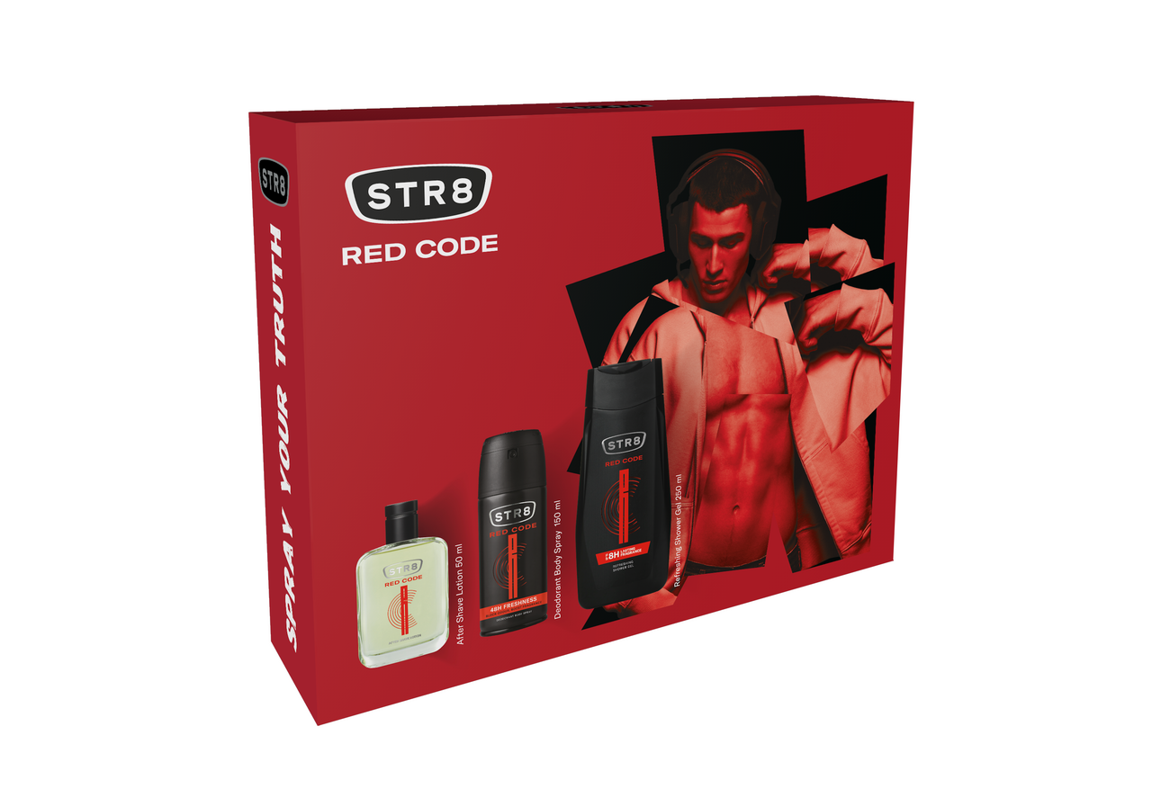 STR8 Red Code 3Pack dárková sada (ASL 50 ml + deo sprej 150 ml + SG 250 ml)