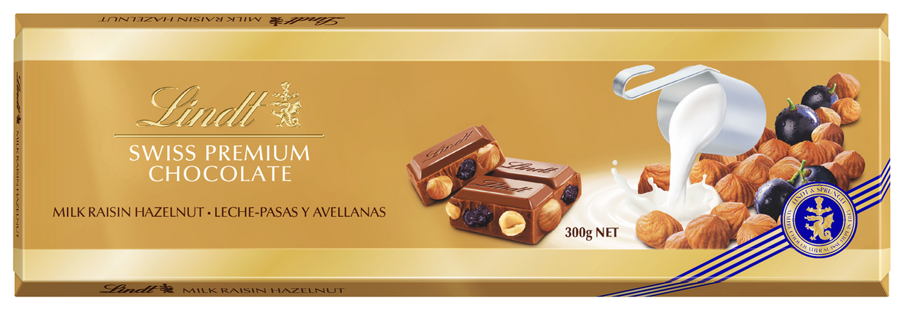 Lindt Čokoláda ořech rozinky 300 g