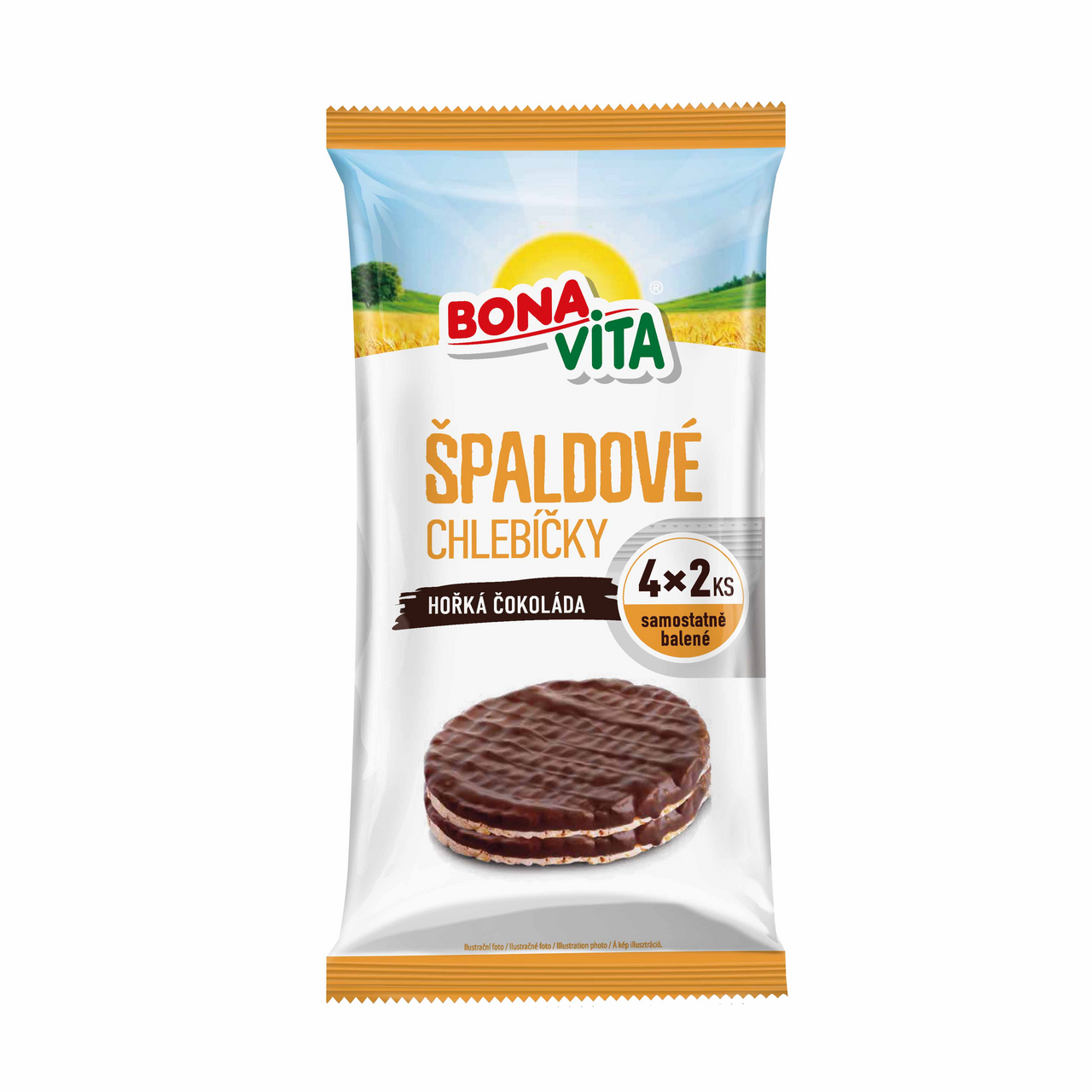 BONAVITA  Špaldové chlebíčky s čokoládovou polevou 4 x 128 g