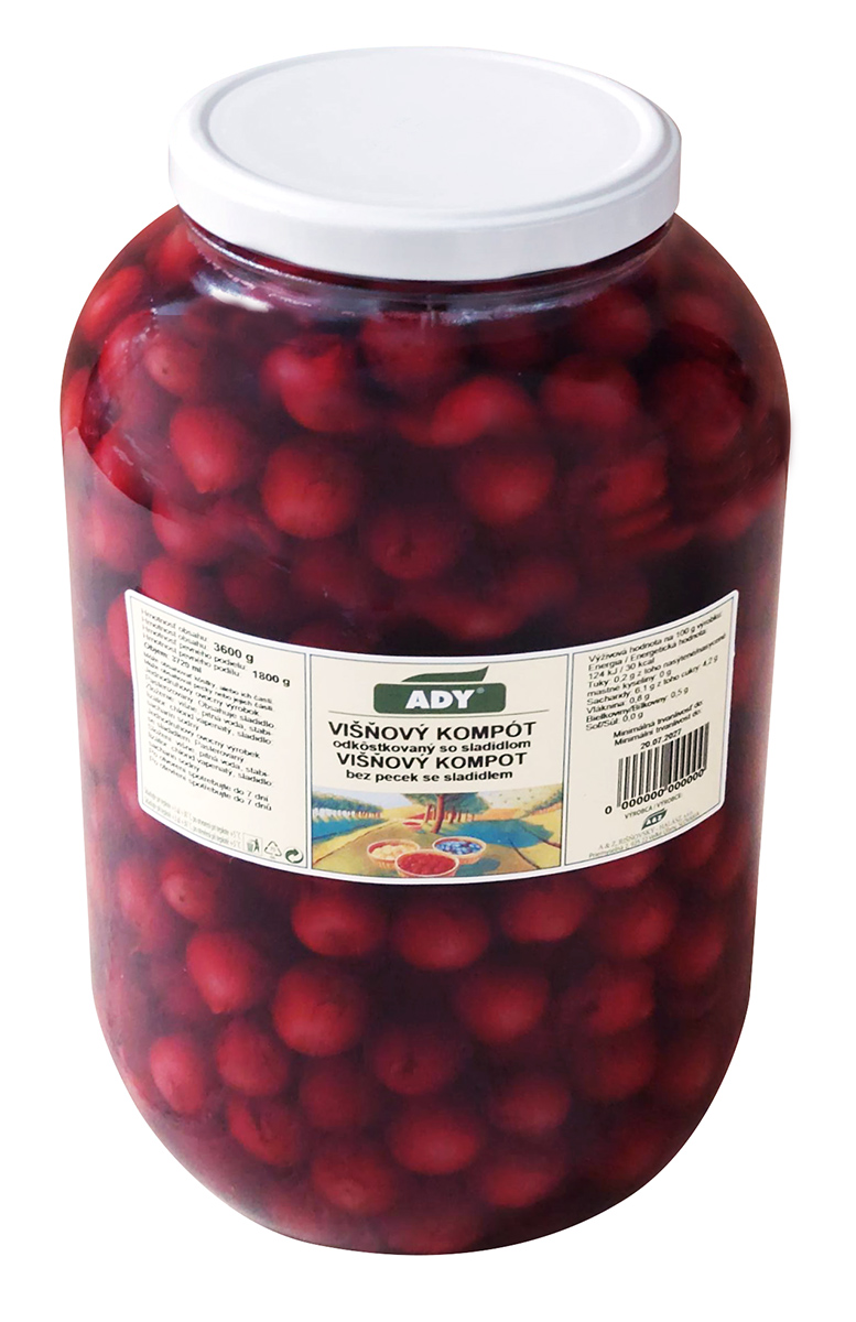 ADY Višňový kompot bez pecek se sladidlem 3500 g