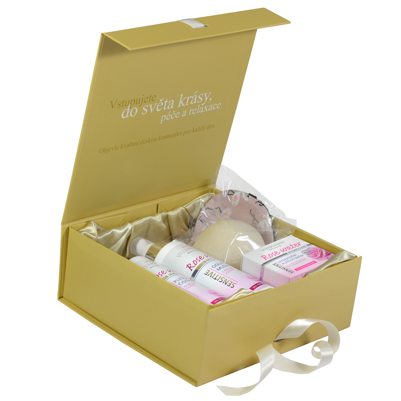 Rose Water dárková sada (pleť. voda 200 ml + odlič. mléko 200 ml + pleť. krém 50 ml + dárek 2 ks)