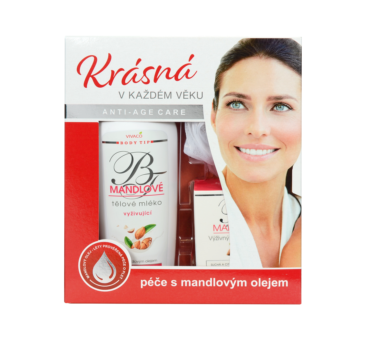 Mandlový olej dárková sada (těl. mléko 400 ml + pleť. krém 50 ml + dárek)