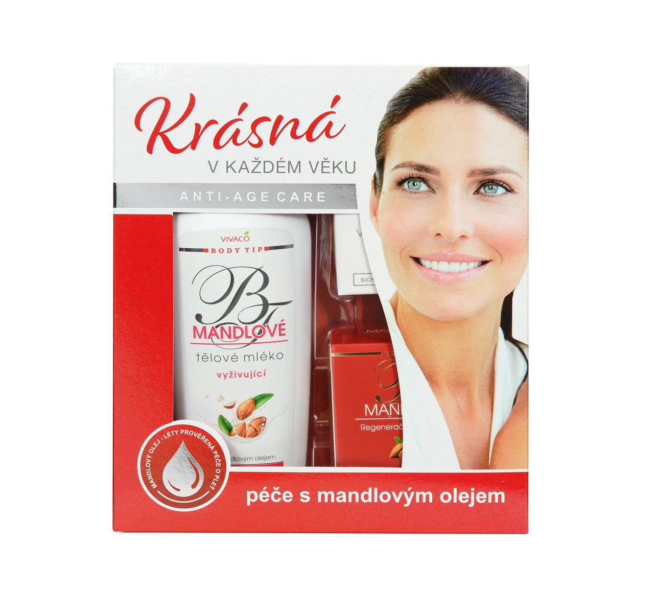 Mandlový olej dárková sada (pleť. olej denní 50 ml + pleť. olej noční 50 ml + těl. mléko 400 ml)