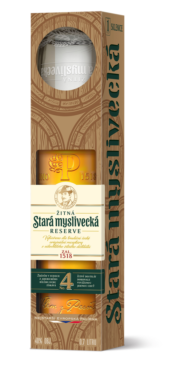Stará myslivecká Reserve 40 % 700 ml + sklo 1 ks